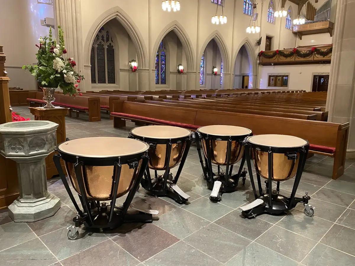 A set of Yamaha timpani serviced for Highland Park Presbyterian Church