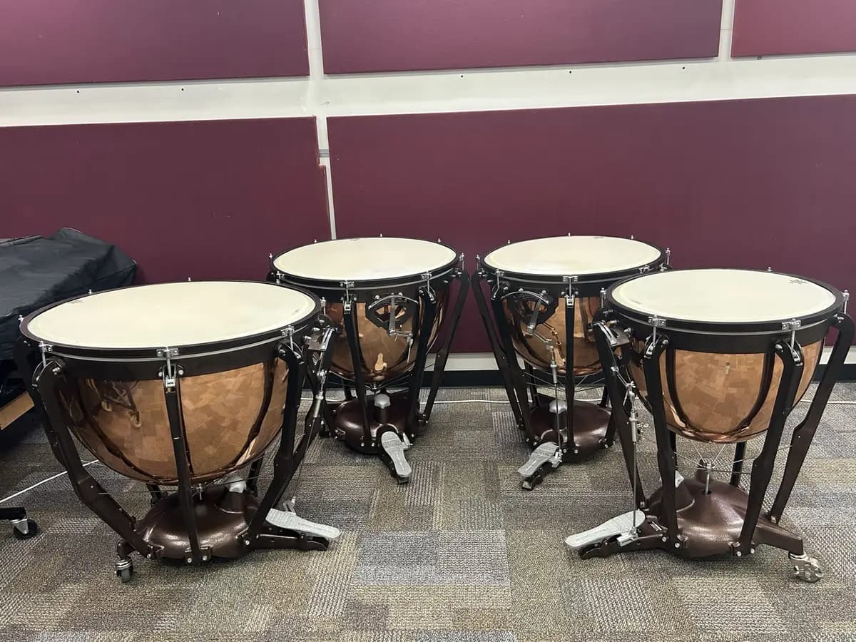 A set of four Ludwig Professional timpani serviced for Magnolia Junior High