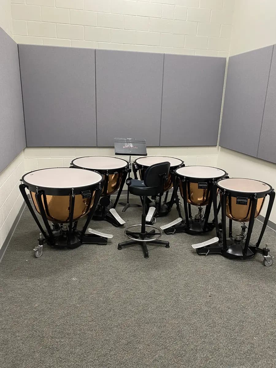 A set of Yamaha timpani serviced for McKinney Boyd High School