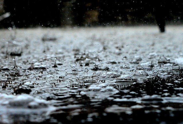Raindrops on the ground