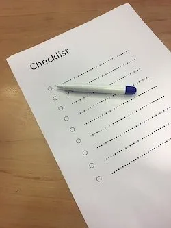 Logistics checklist for gear transport